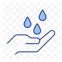 Water drops falling on palm  Icon