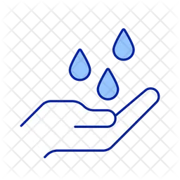 Water drops falling on palm  Icon