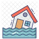 Water Flood Disaster House Icon