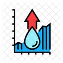 Water Consumption Rise Icon