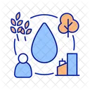 Water in nature and urban site  Icon