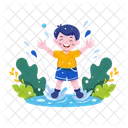 Water Jumping Playing Happy Icon