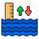 水位、海水、海の高さ アイコン