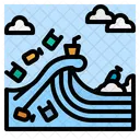 Plastic Wave Garbage Icon