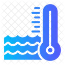 Water Temperature Wave Thermometer Icon