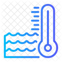 Water Temperature Wave Thermometer Icon