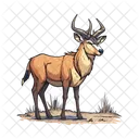 Waterbuck Shaggy Coat Large Herbivore Icon
