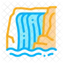 Waterfall Mountains Landscape Icon
