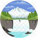 Waterfall River Tree Icon