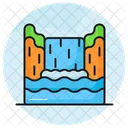 Waterfall Cascade Nature Icon