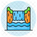 Waterfall Cascade Nature Icon