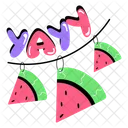 Watermelon Banner Watermelon Decor Watermelon Slices Icon