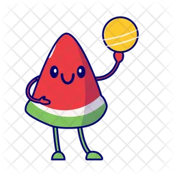 Watermelon Playing Basketball  Icon