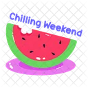 Watermelon Slice Chilling Weekend Fruit Icon