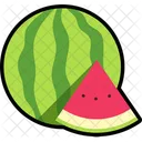 Watermelon With Half Sliced Cut Watermelon Fruit Icon