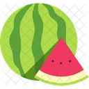 Watermelon With Half Sliced Cut Watermelon Vegetable Icon