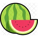 Watermelon With Sliced Cut Watermelon Fruit Icon