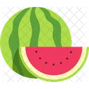 Watermelon With Sliced Cut Watermelon Vegetable Icon