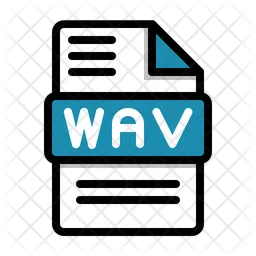 Wav waveform audio file format  Icon