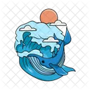 Wave Whale Sea Icon