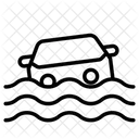 Wave Car Disaster Icon