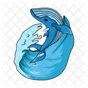 Wave with whale  Icon