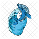 Wave with whale  Icon