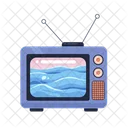 Waves ocean on old tv  Symbol