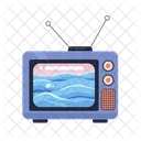 Waves ocean on old tv  Icon