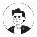 Wavy hair caucasian man relaxed standing  アイコン