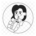 Wavy hair hispanic woman sipping straw  Icon