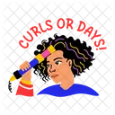 Wavy Hairs Styling Afro Icon
