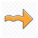 Wavy orange arrow  Icon