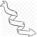 Wavy Ribbon Arrow  Icon
