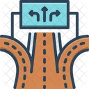 Ways Path Route Road Direction Arrow Crossroad Turn Pathway Roadsign Icon