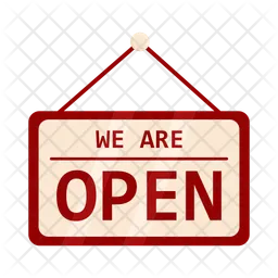 We are open sign  Icon