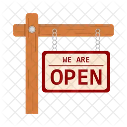 We are open sign  Icon