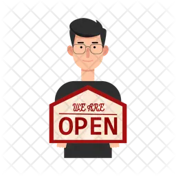 We are open sign  Icon
