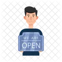 We are open sign  Icône