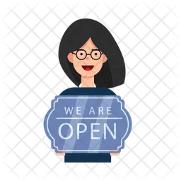 We are open sign  Icon