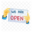 Open Board We Open Open Sign Symbol
