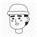 Wearing brimless hat man european  아이콘