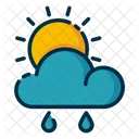 Weather Sunny And Rainy Weather Cloud Icon