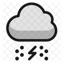 Weather Cloud Snow Thunder Streamline Ultimate Icon