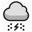 Weather Cloud Snow Thunder Streamline Ultimate Icon