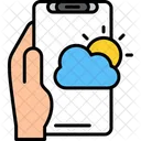 Weather Forecast Hand Holding Phone Weather Icon