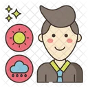 Weather Forecaster Meteorologist Geaographer Icon