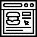 웹 온라인 주문 음식 및 레스토랑 아이콘