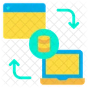 Web A Computadora Portatil Transferencia De Datos Transferencia De Computadora Portatil A Web Icono