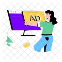 Web Ad Website Marketing Employee Advertisement Icon